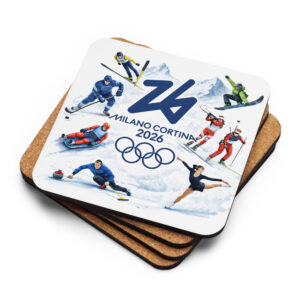 cork back coaster | milano cortina 2026 winter olympics sports energy