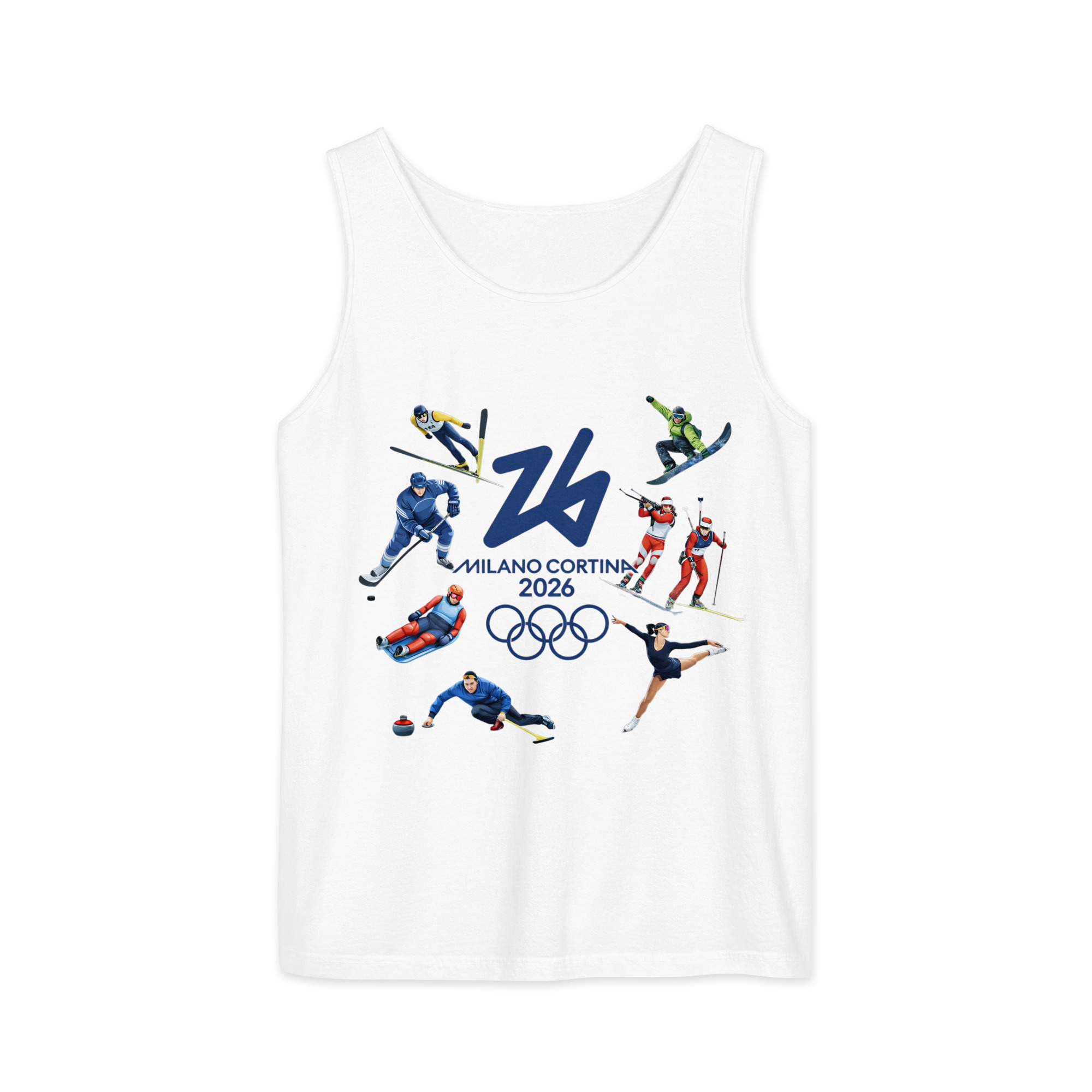 unisex garment dyed tank top | milano cortina 2026 winter olympics sports energy unisex garment dyed tank top | milano cortina 2026 winter olympics sports energy