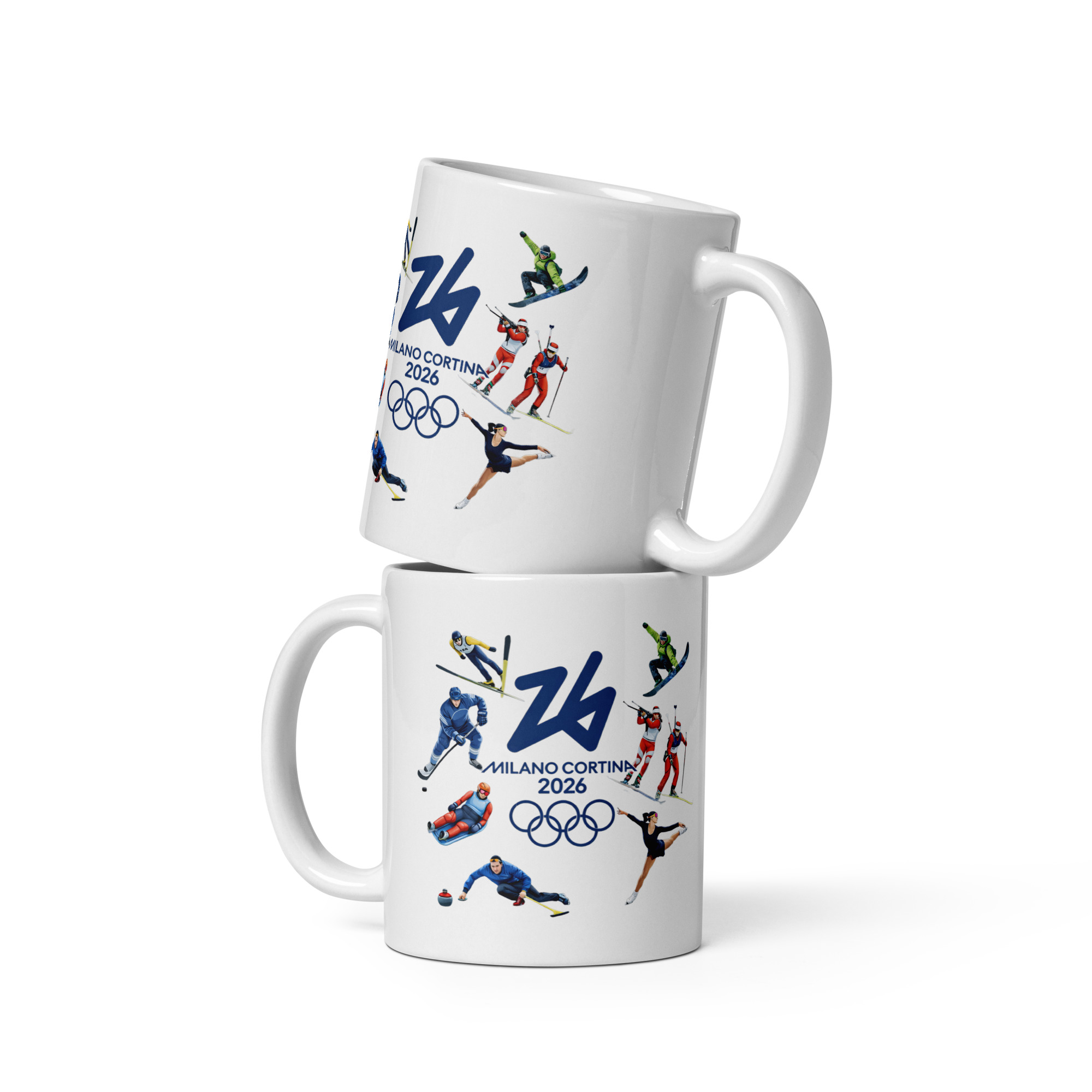 white glossy mug | milano cortina 2026 winter olympics sports energy white glossy mug | milano cortina 2026 winter olympics sports energy