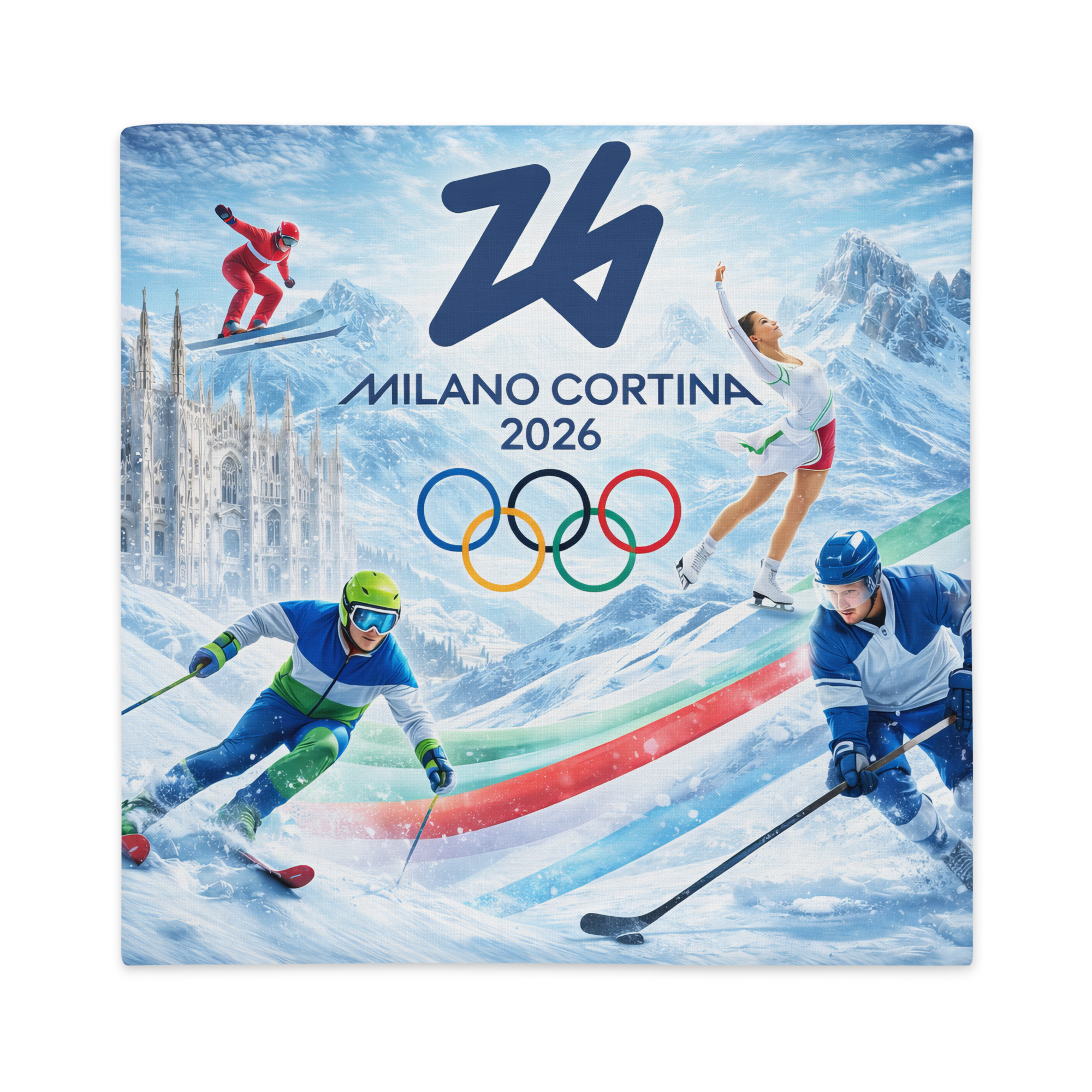 premium pillow case | milano cortina 2026 winter olympics sports energy premium pillow case | milano cortina 2026 winter olympics sports energy