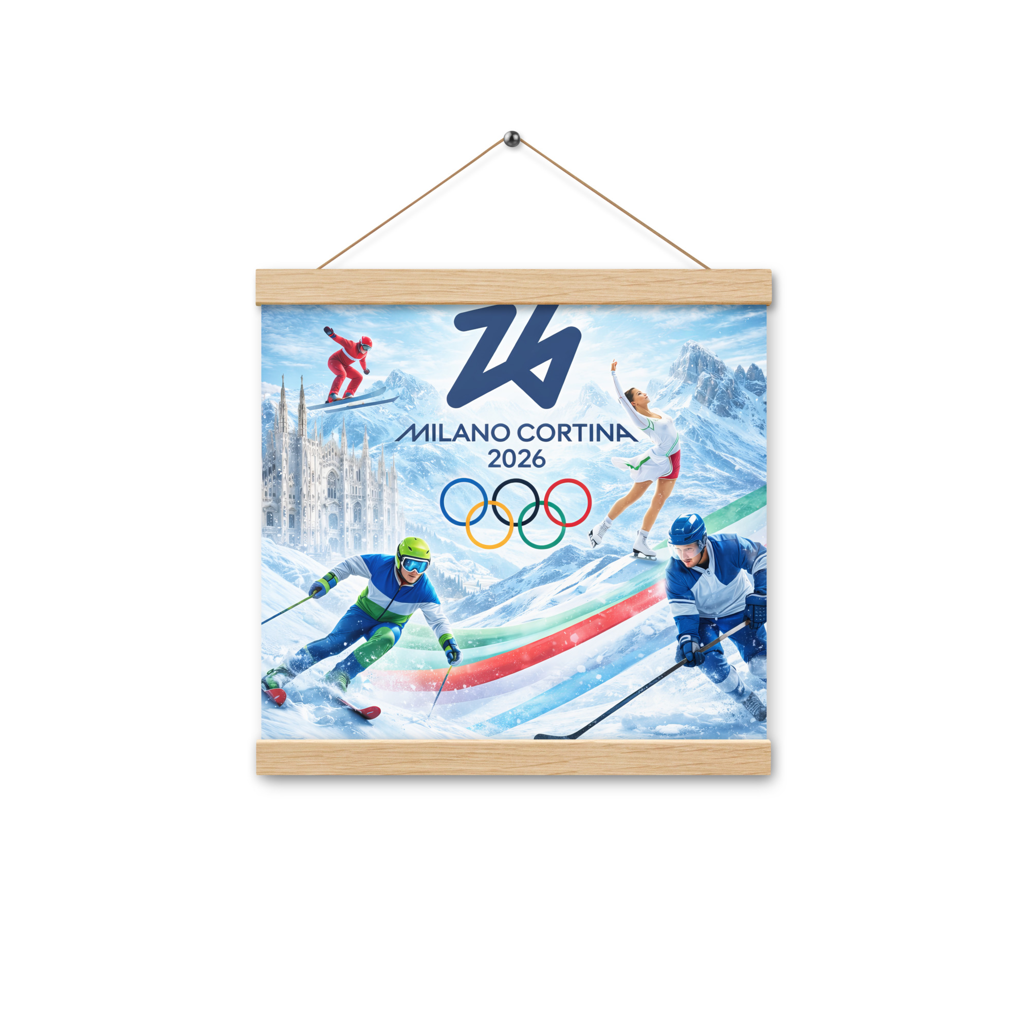 poster with hangers | milano cortina 2026 winter olympics sports energy poster with hangers | milano cortina 2026 winter olympics sports energy