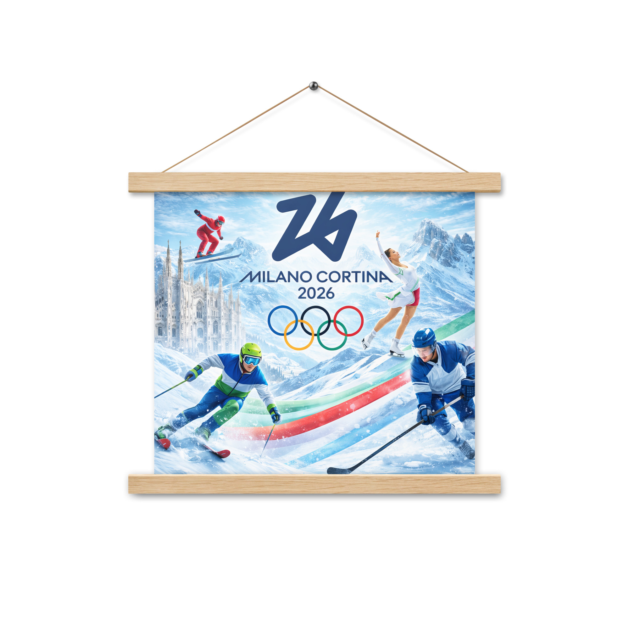 poster with hangers | milano cortina 2026 winter olympics sports energy poster with hangers | milano cortina 2026 winter olympics sports energy