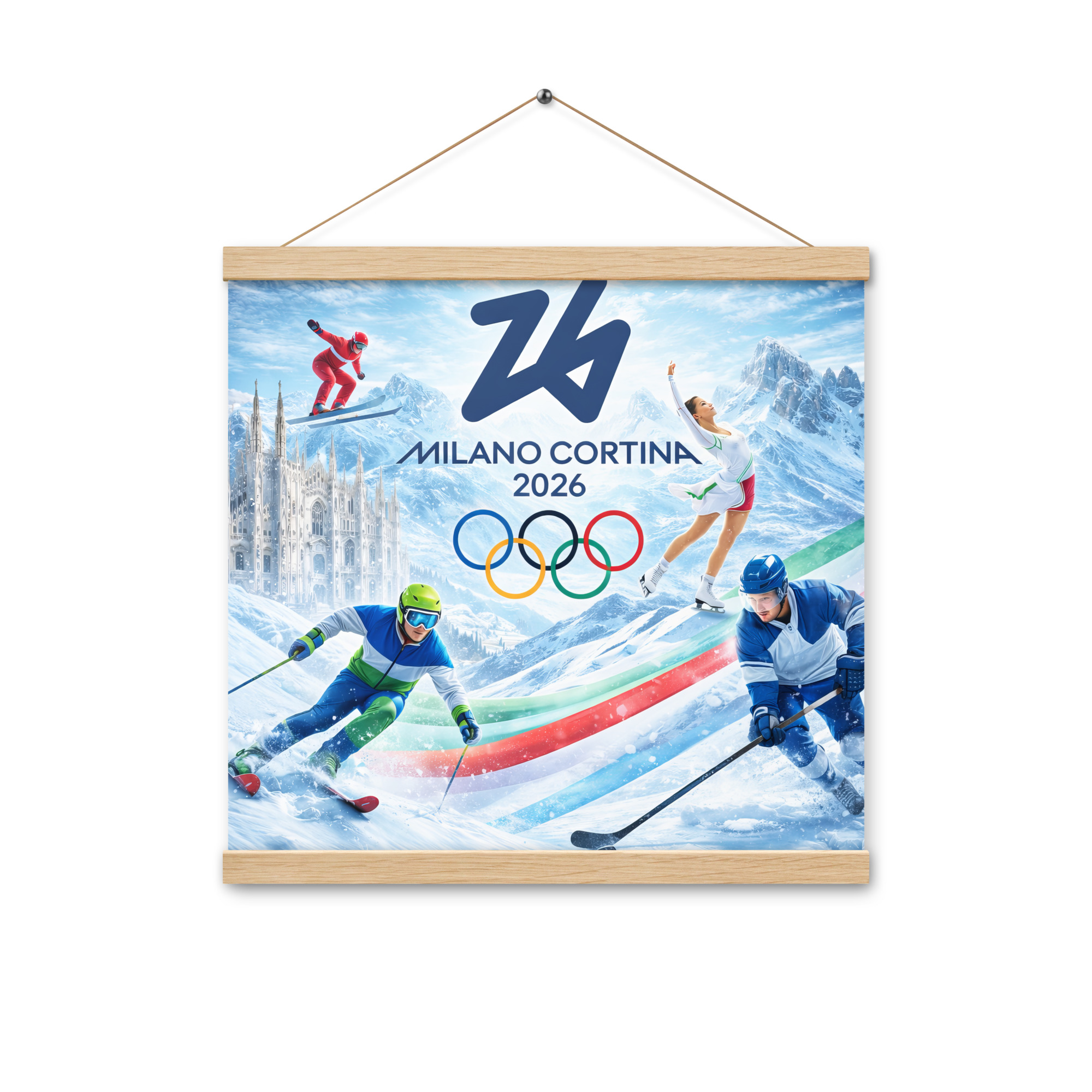 poster with hangers | milano cortina 2026 winter olympics sports energy poster with hangers | milano cortina 2026 winter olympics sports energy