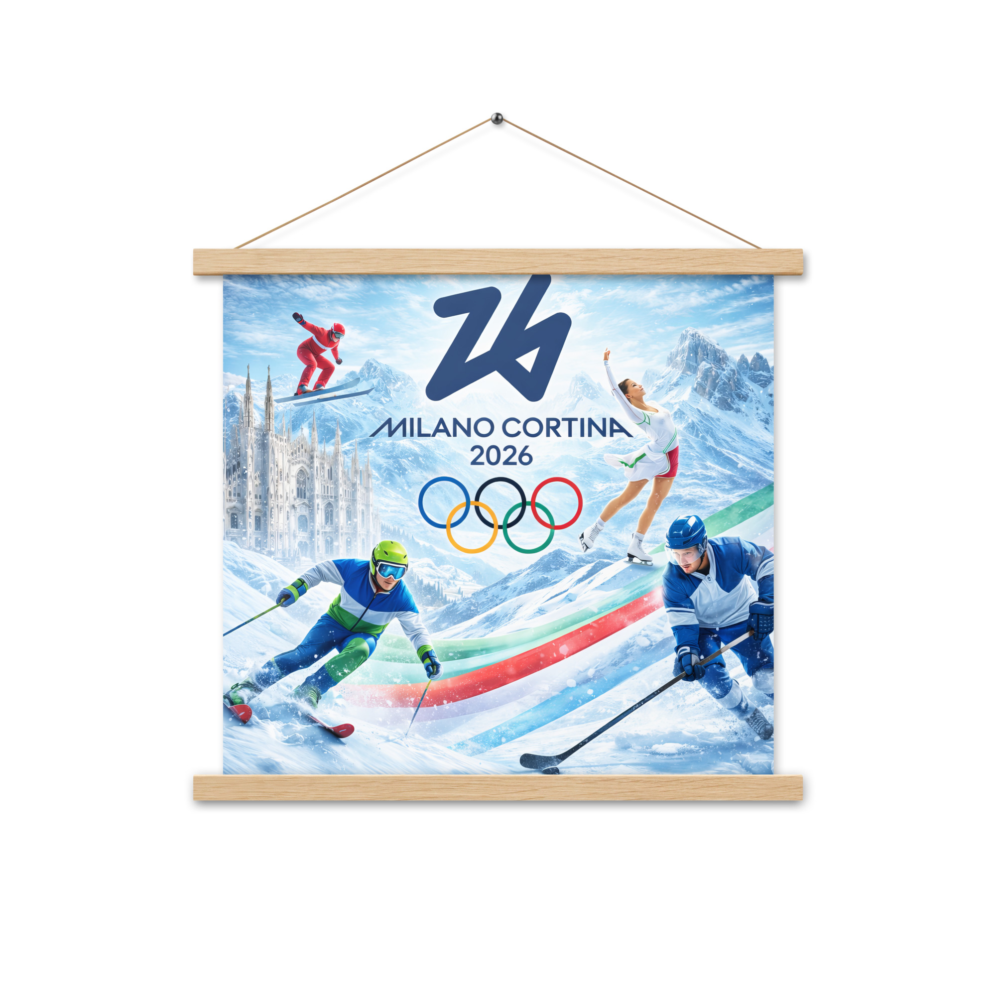 poster with hangers | milano cortina 2026 winter olympics sports energy poster with hangers | milano cortina 2026 winter olympics sports energy