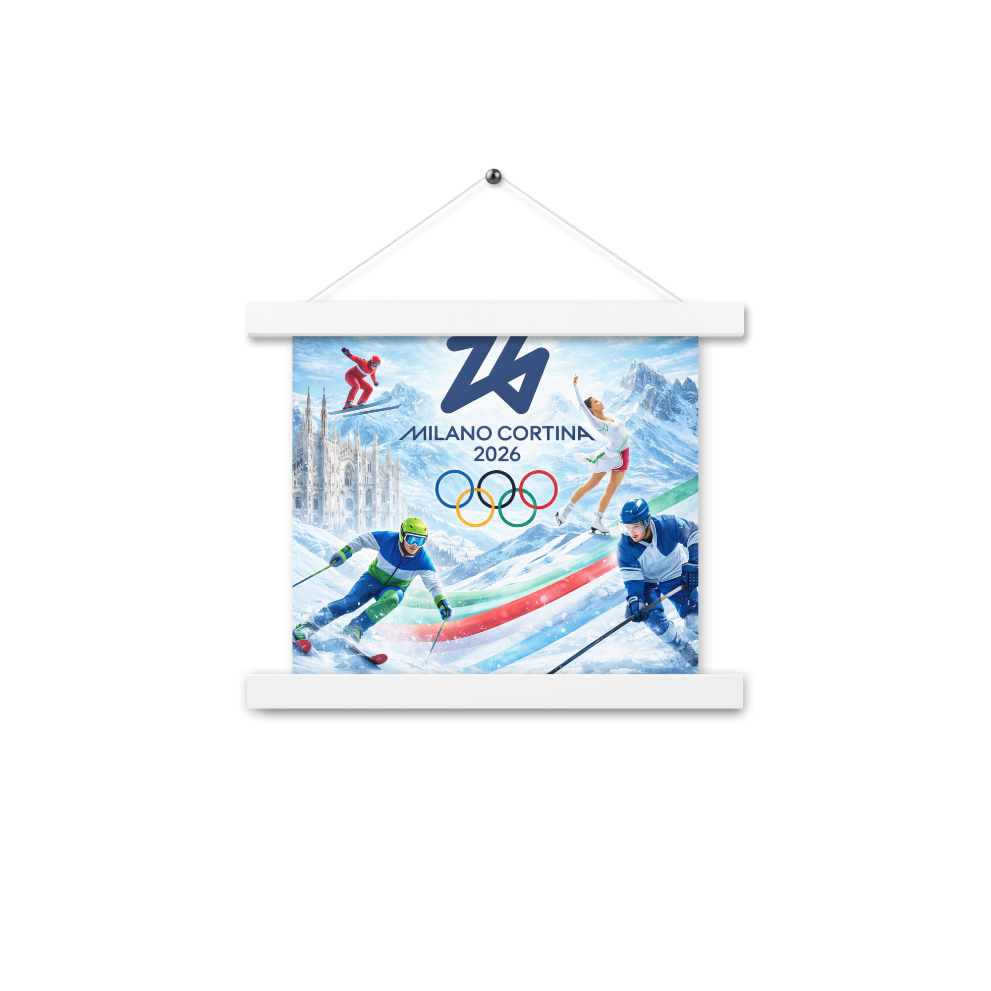poster with hangers | milano cortina 2026 winter olympics sports energy poster with hangers | milano cortina 2026 winter olympics sports energy