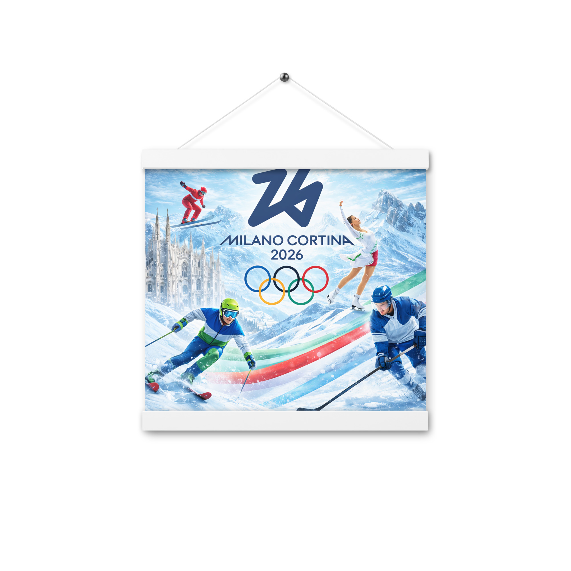poster with hangers | milano cortina 2026 winter olympics sports energy poster with hangers | milano cortina 2026 winter olympics sports energy