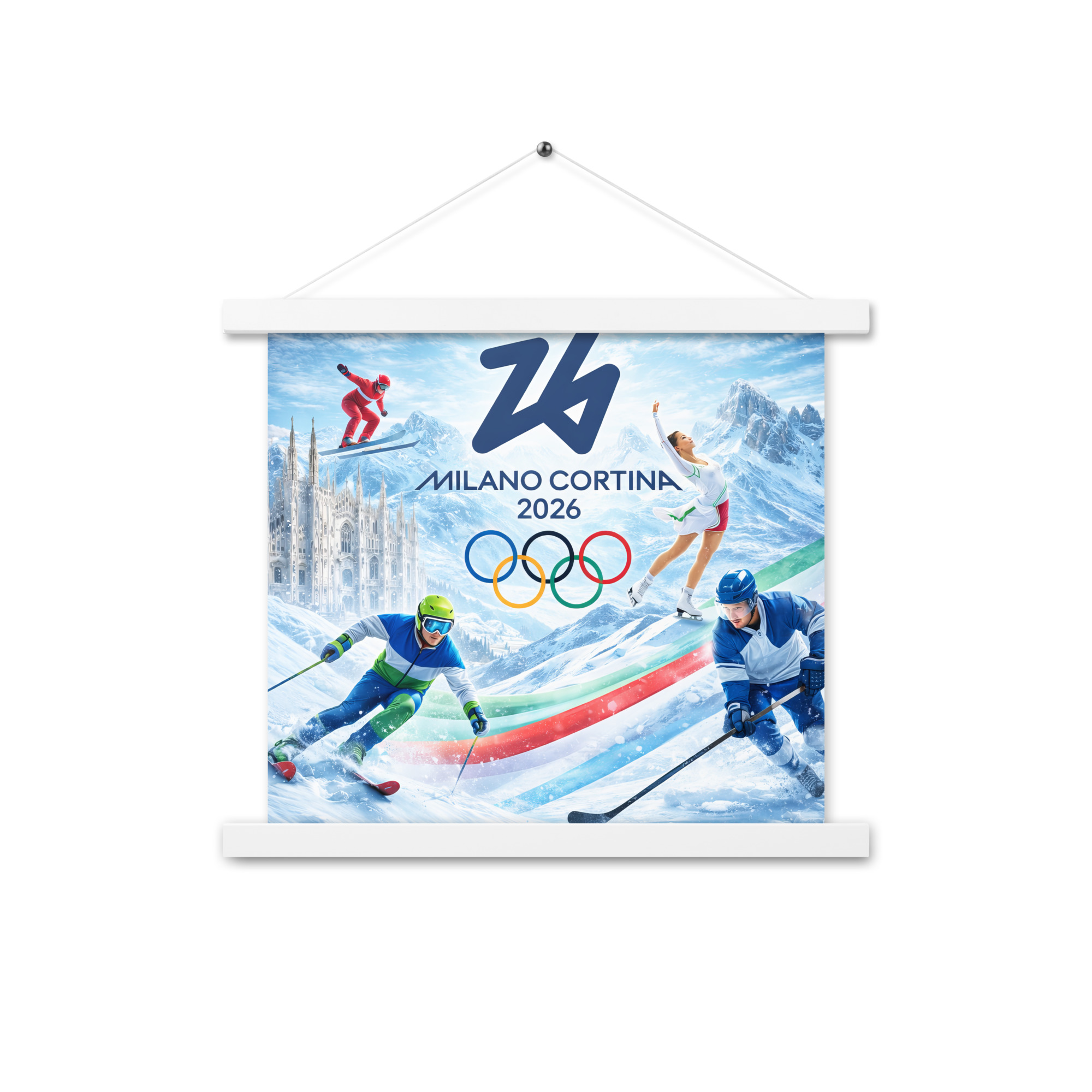 poster with hangers | milano cortina 2026 winter olympics sports energy poster with hangers | milano cortina 2026 winter olympics sports energy