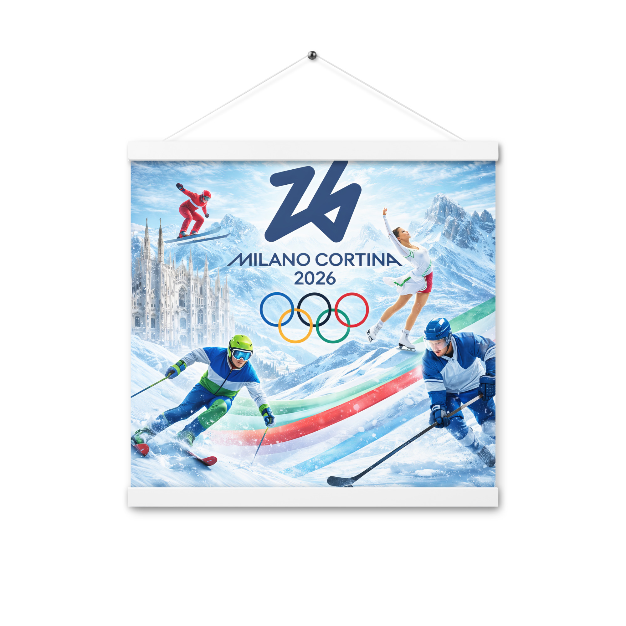 poster with hangers | milano cortina 2026 winter olympics sports energy poster with hangers | milano cortina 2026 winter olympics sports energy