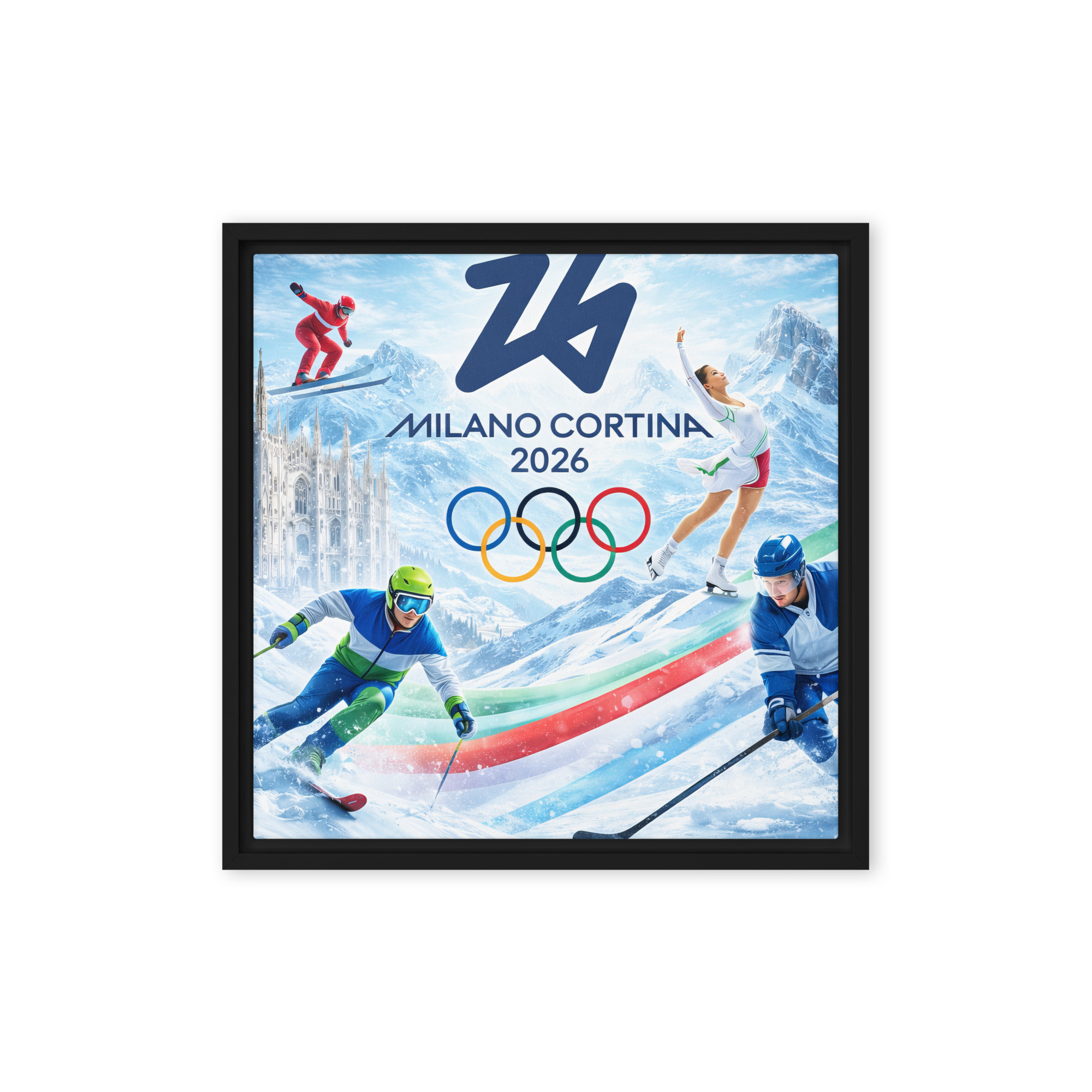 framed canvas | milano cortina 2026 winter olympics sports energy framed canvas | milano cortina 2026 winter olympics sports energy