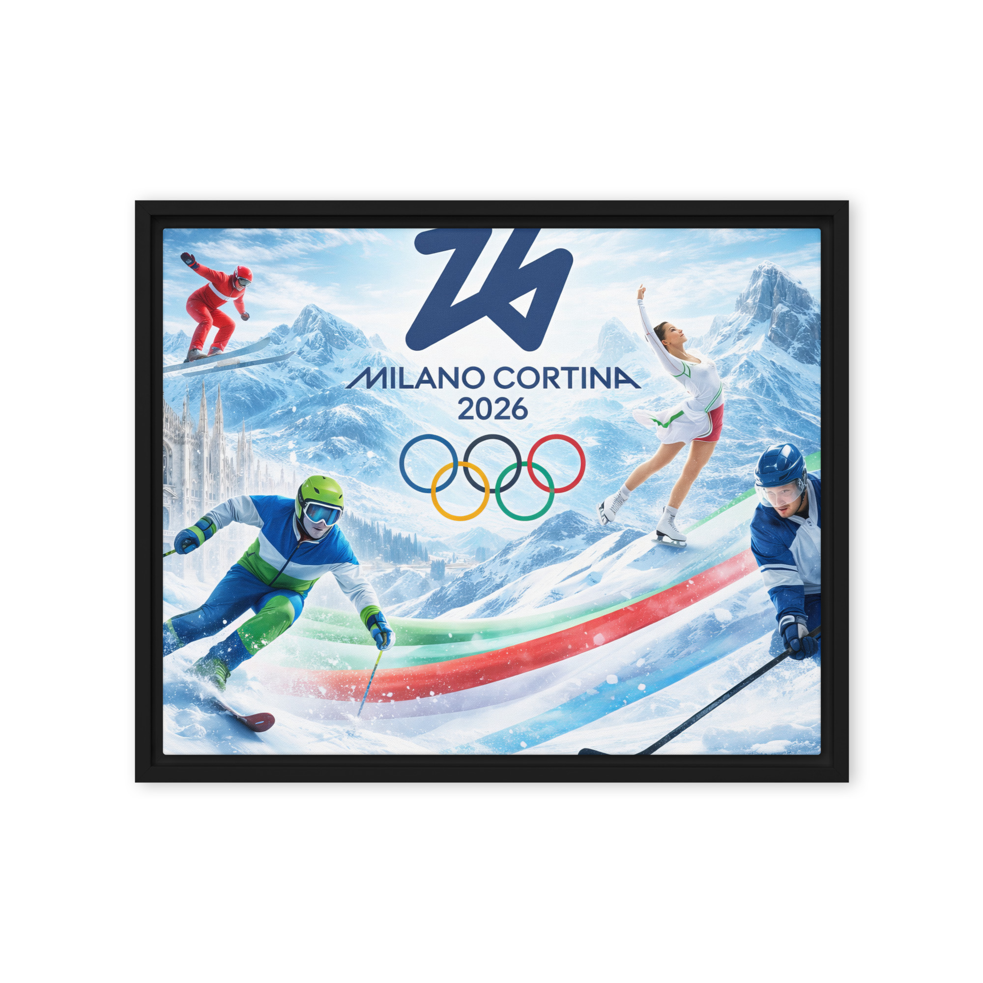 framed canvas | milano cortina 2026 winter olympics sports energy framed canvas | milano cortina 2026 winter olympics sports energy