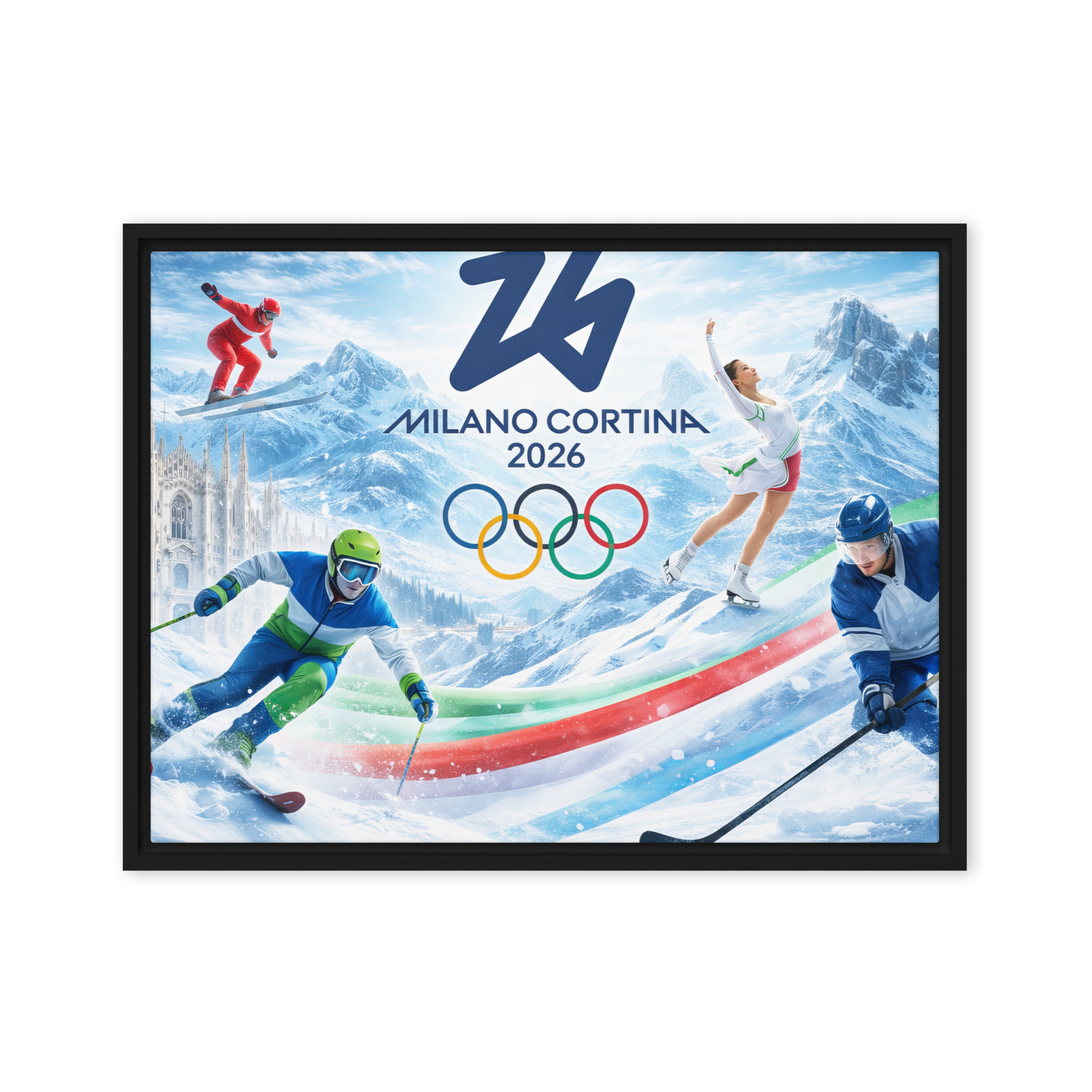 framed canvas | milano cortina 2026 winter olympics sports energy framed canvas | milano cortina 2026 winter olympics sports energy