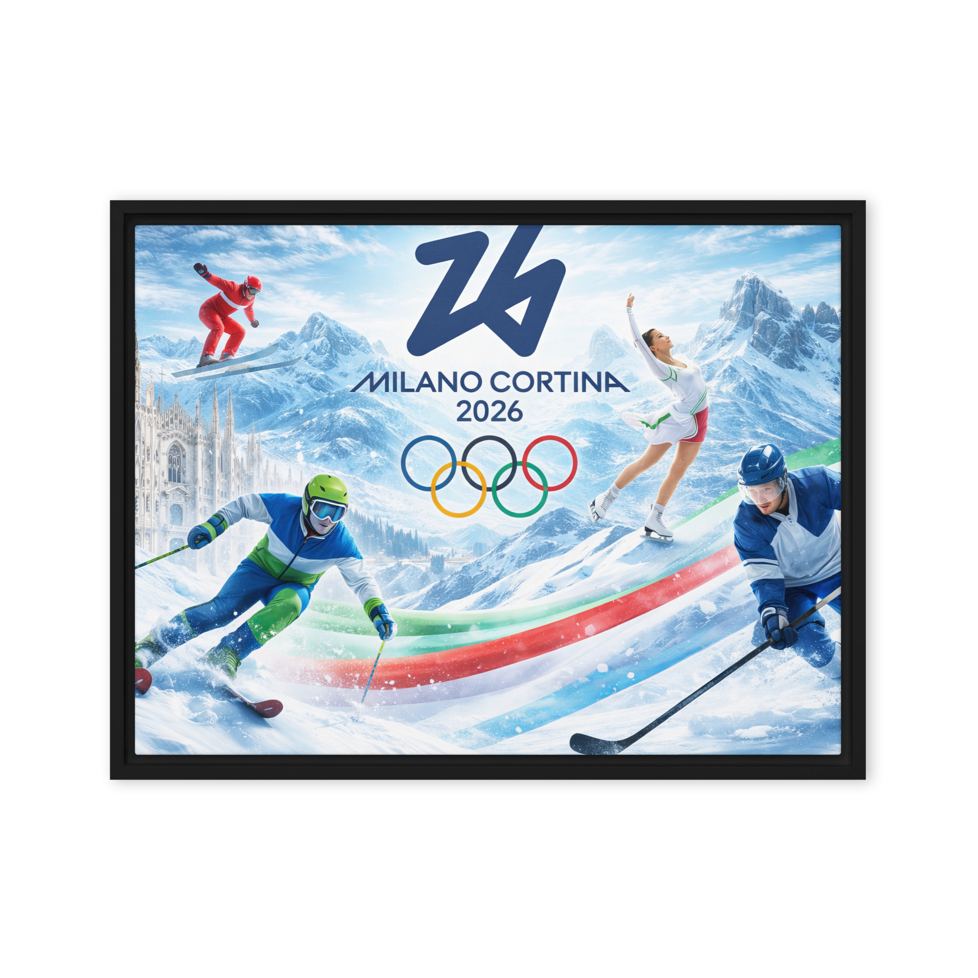 framed canvas | milano cortina 2026 winter olympics sports energy framed canvas | milano cortina 2026 winter olympics sports energy