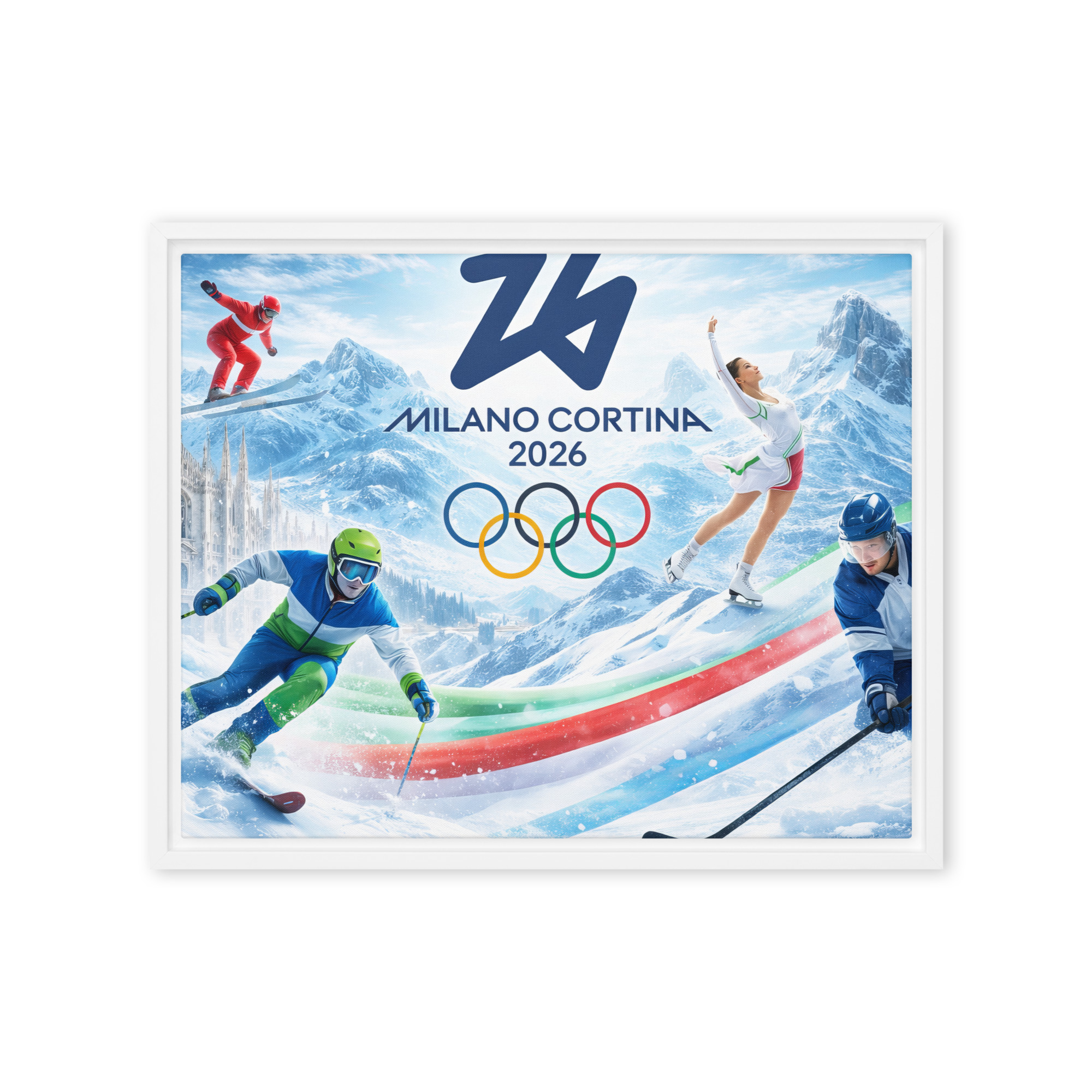 framed canvas | milano cortina 2026 winter olympics sports energy framed canvas | milano cortina 2026 winter olympics sports energy