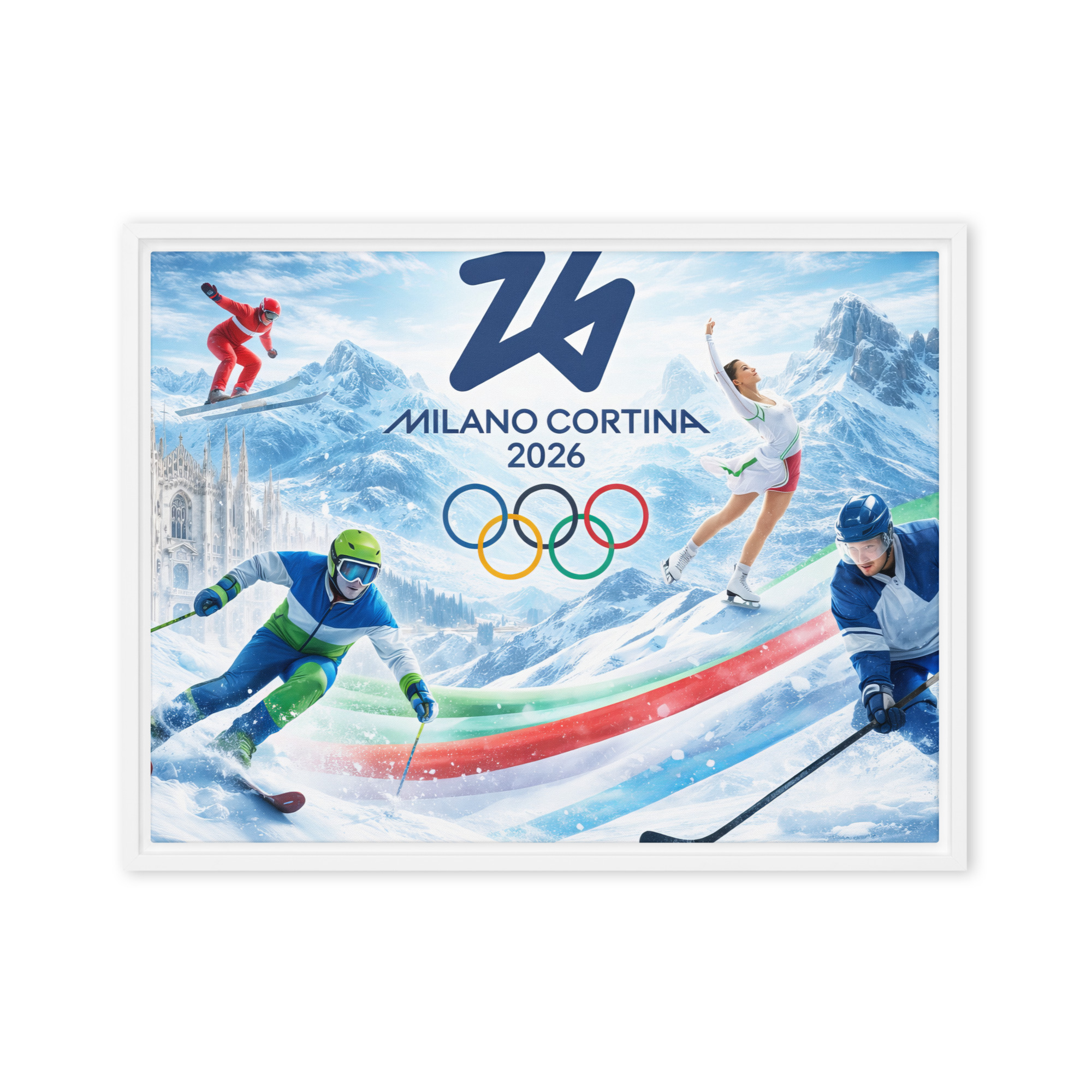 framed canvas | milano cortina 2026 winter olympics sports energy framed canvas | milano cortina 2026 winter olympics sports energy