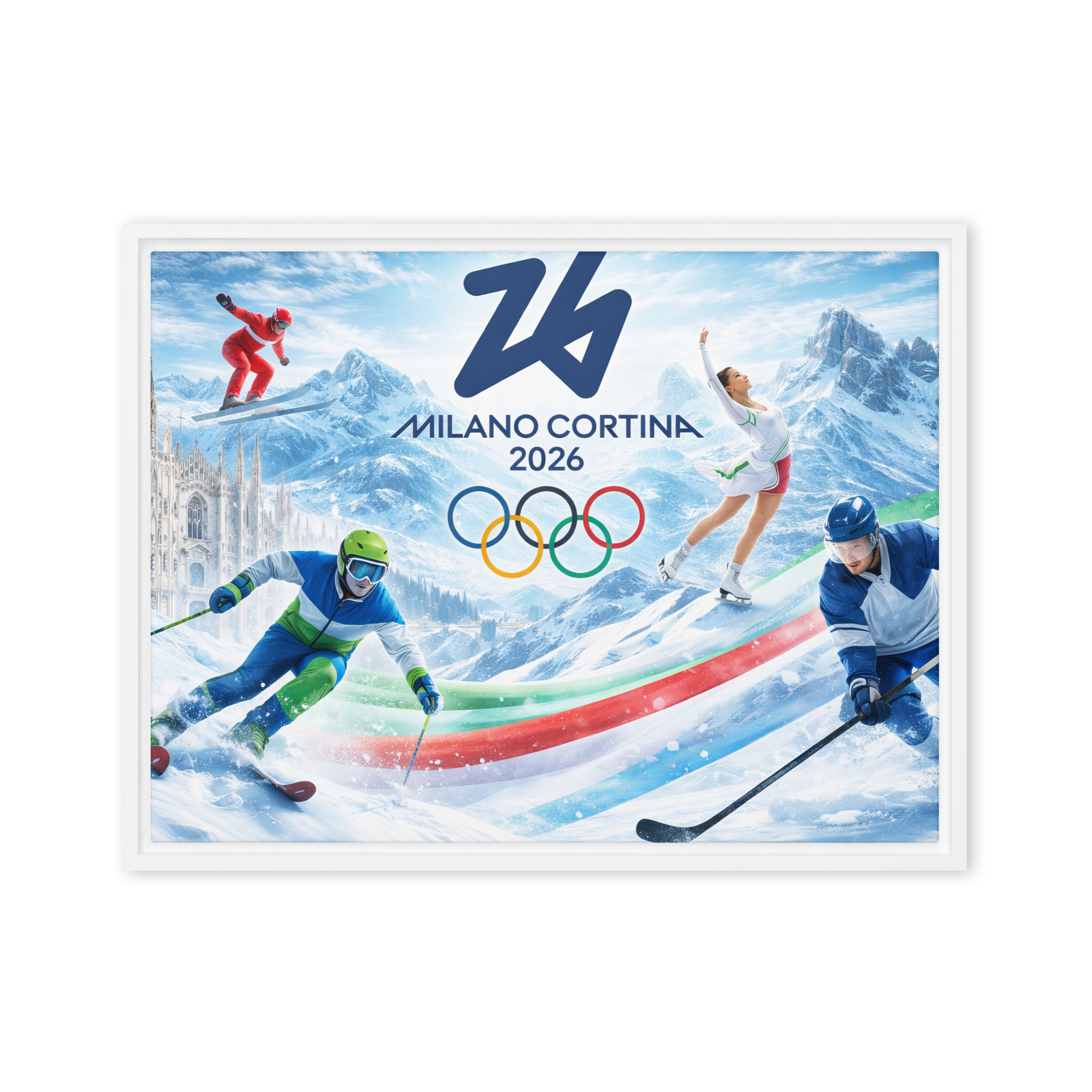 framed canvas | milano cortina 2026 winter olympics sports energy framed canvas | milano cortina 2026 winter olympics sports energy