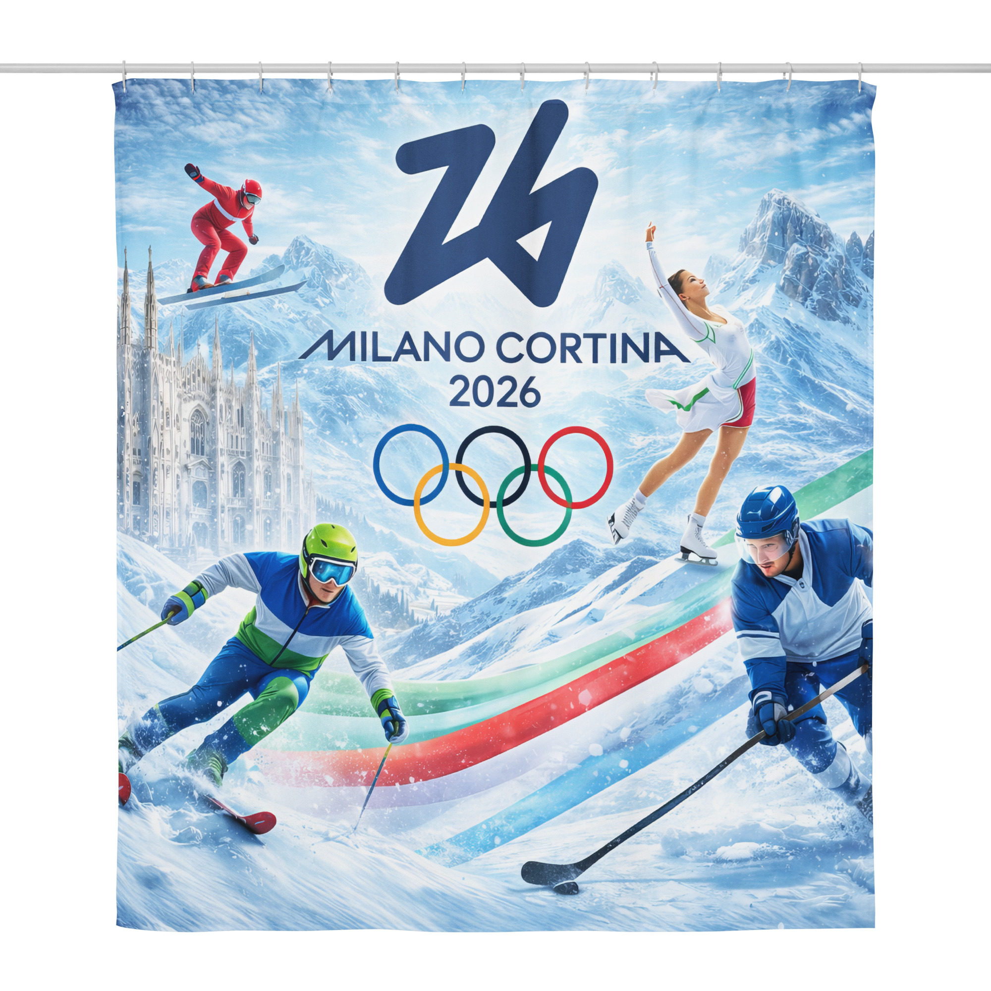 shower curtain | milano cortina 2026 winter olympics sports energy shower curtain | milano cortina 2026 winter olympics sports energy