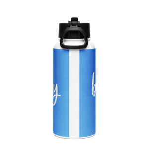 stainless steel water bottle with a straw lid | blue monday