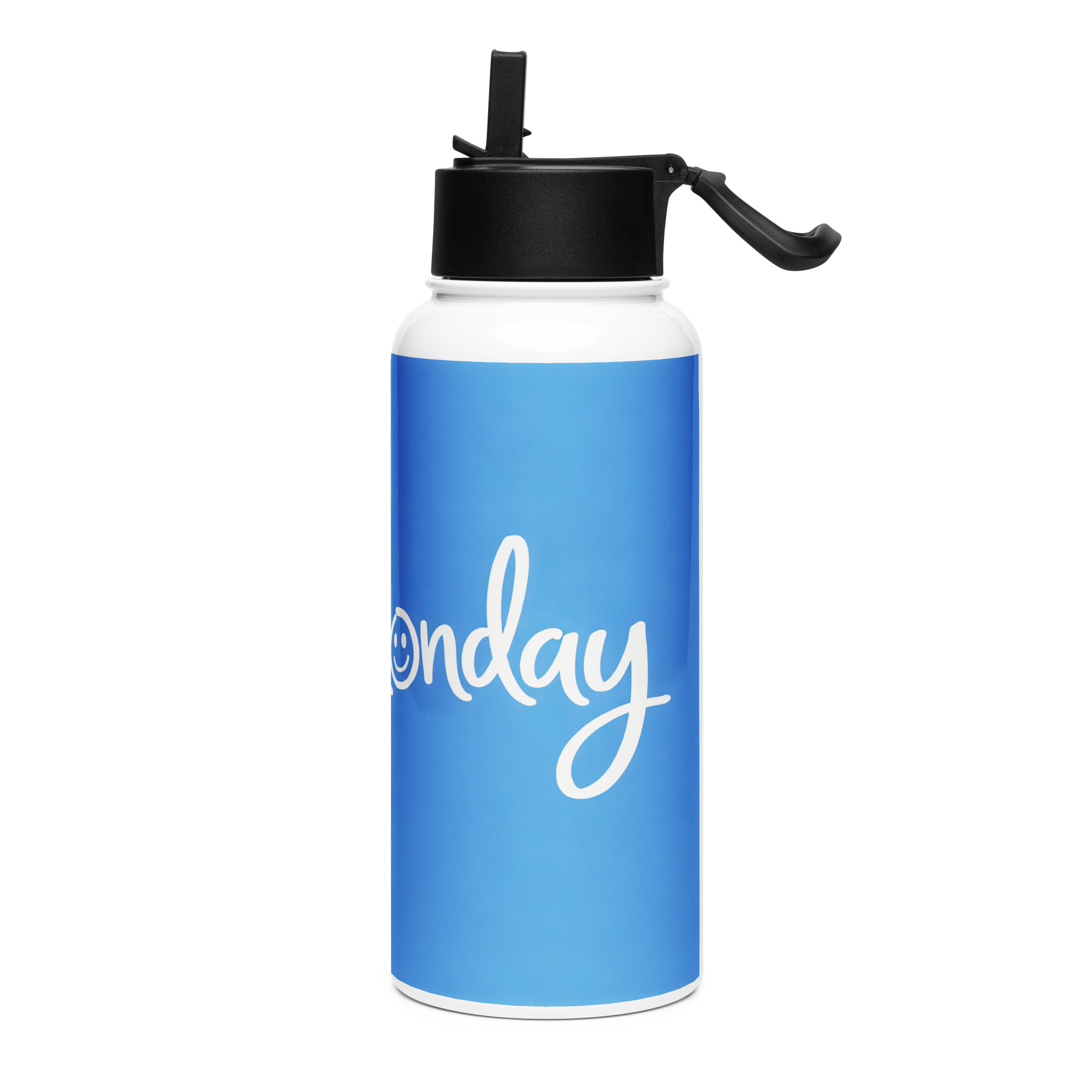 stainless steel water bottle with a straw lid | blue monday stainless steel water bottle with a straw lid | blue monday