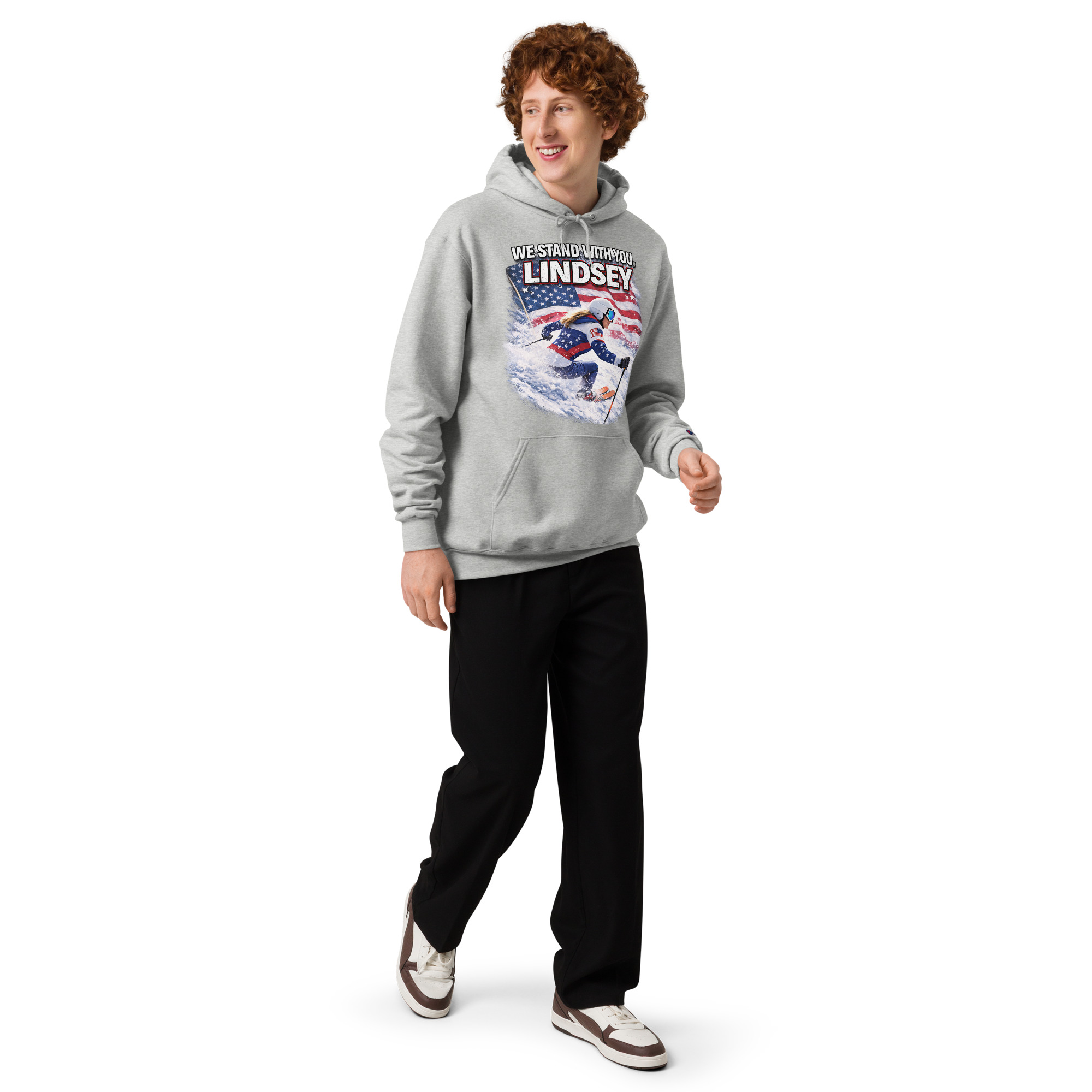unisex champion hoodie | we stand with you, lindsey unisex champion hoodie | we stand with you, lindsey
