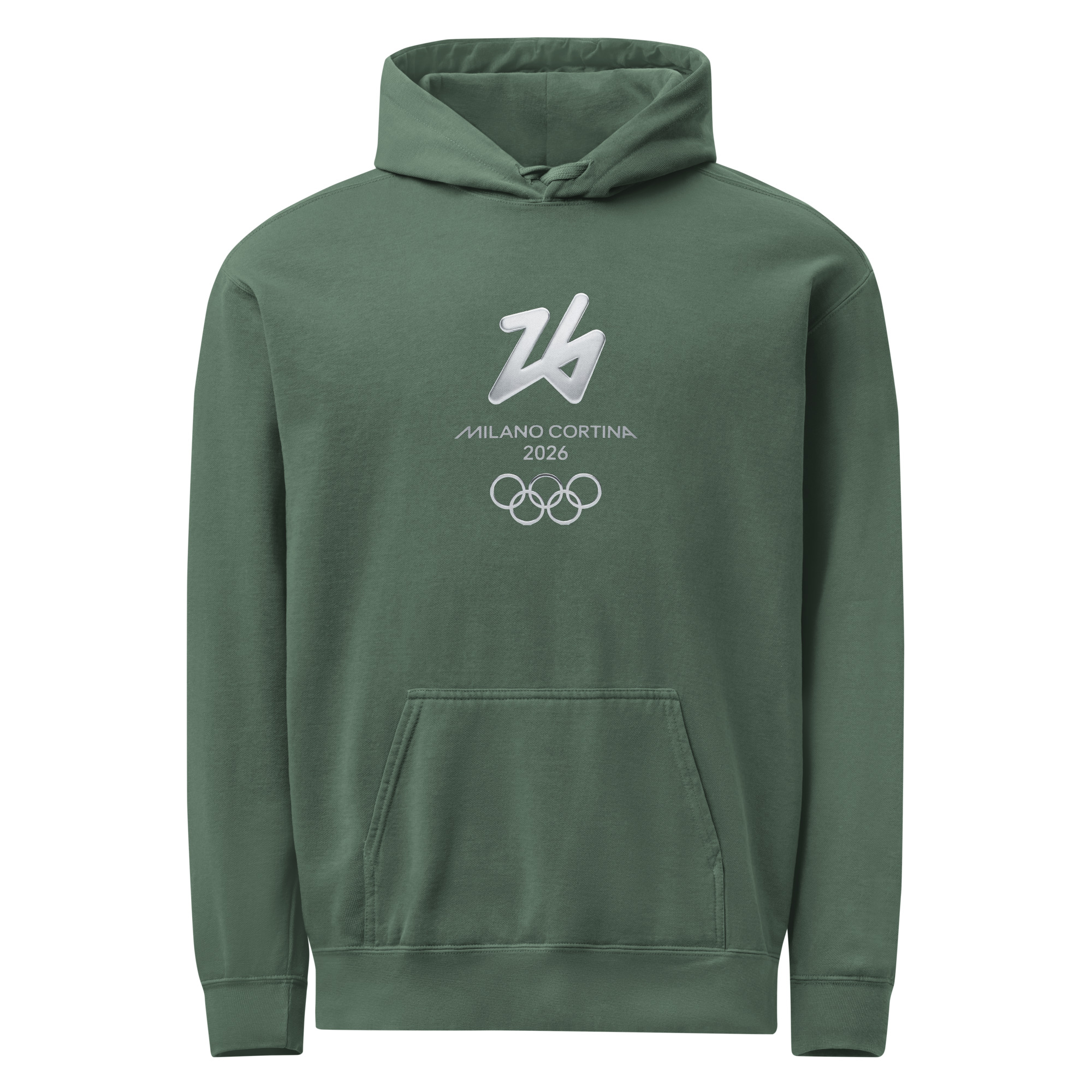 unisex garment dyed hoodie | milano cortina 2026 winter olympics sports energy unisex garment dyed hoodie | milano cortina 2026 winter olympics sports energy