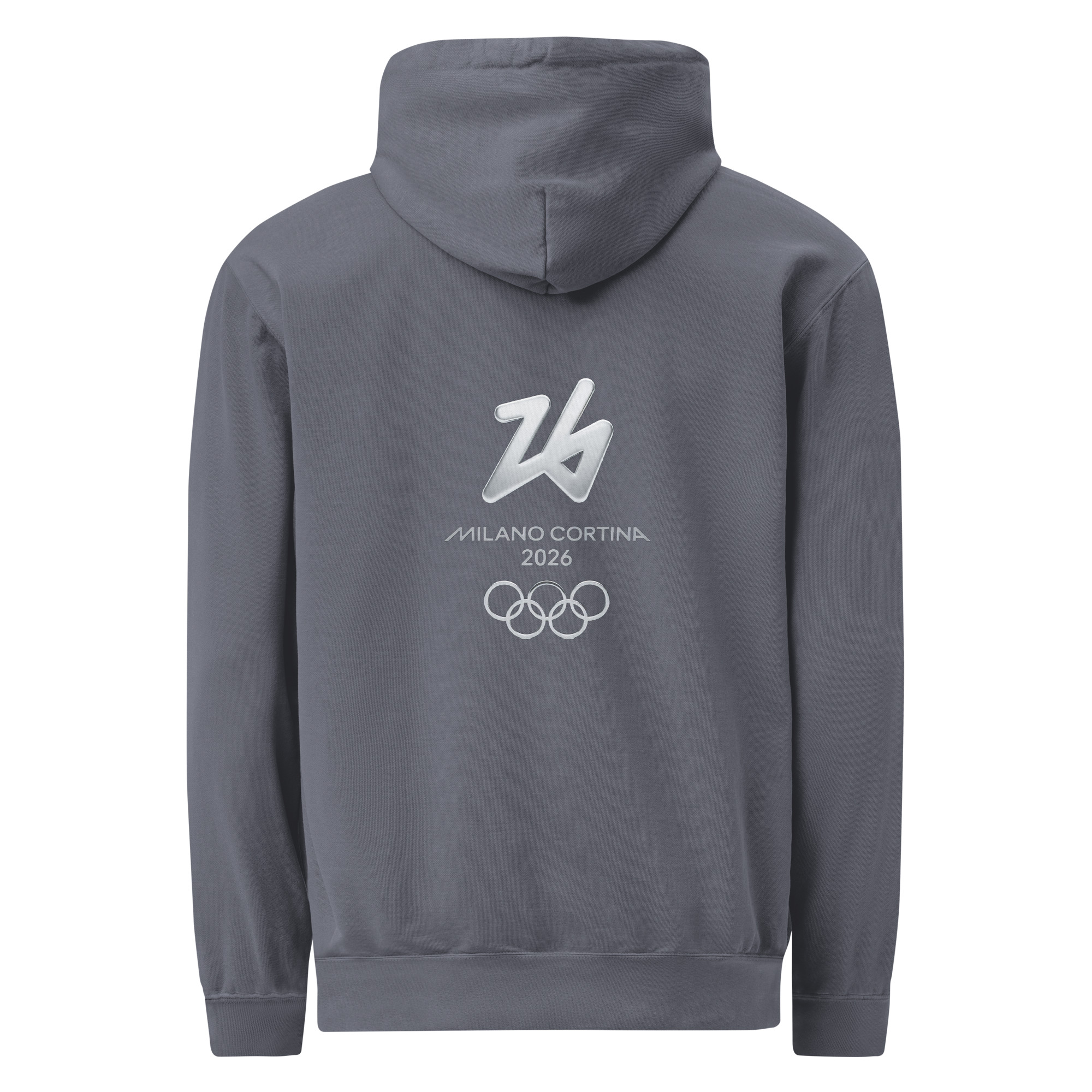 unisex garment dyed hoodie | milano cortina 2026 winter olympics sports energy unisex garment dyed hoodie | milano cortina 2026 winter olympics sports energy