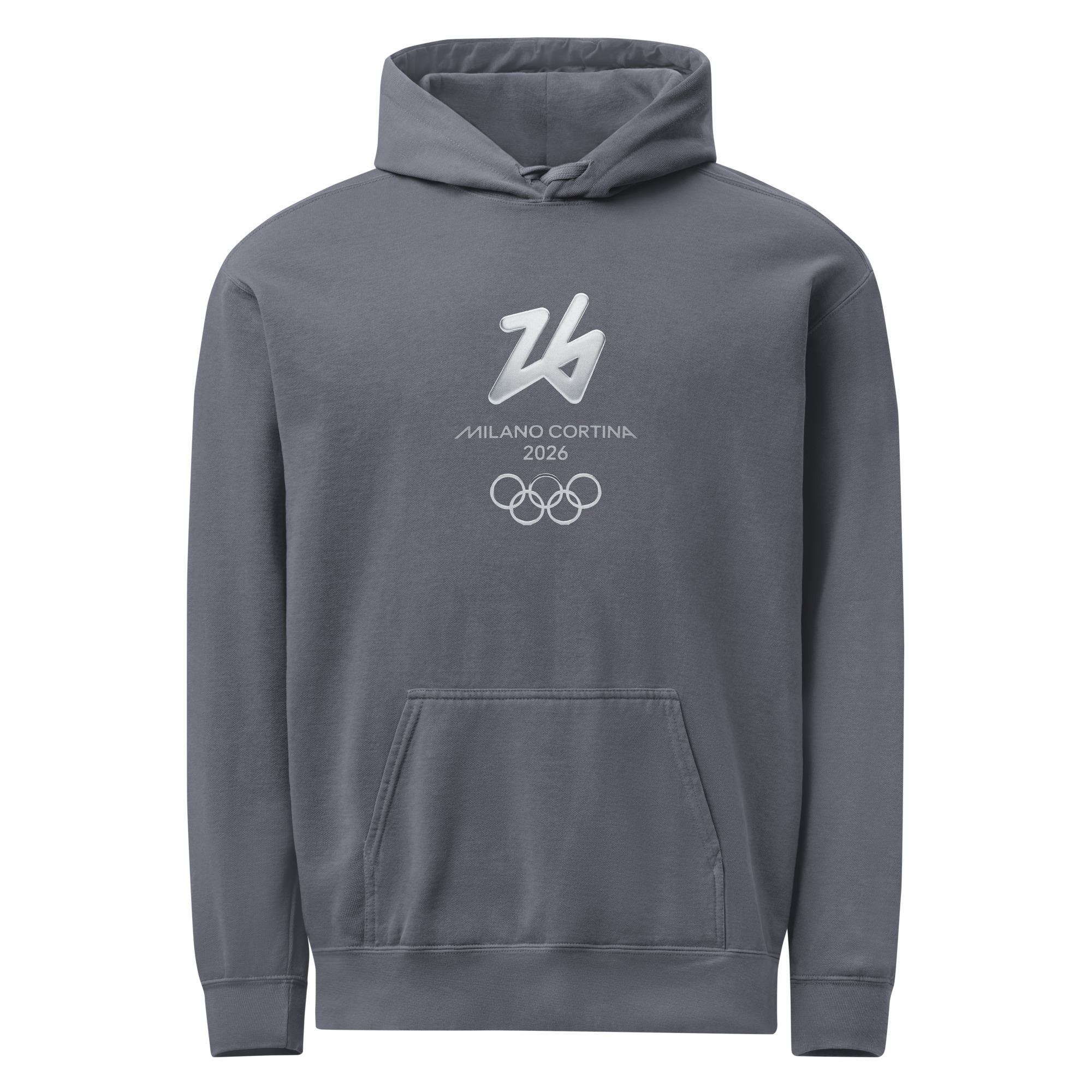 unisex garment dyed hoodie | milano cortina 2026 winter olympics sports energy unisex garment dyed hoodie | milano cortina 2026 winter olympics sports energy