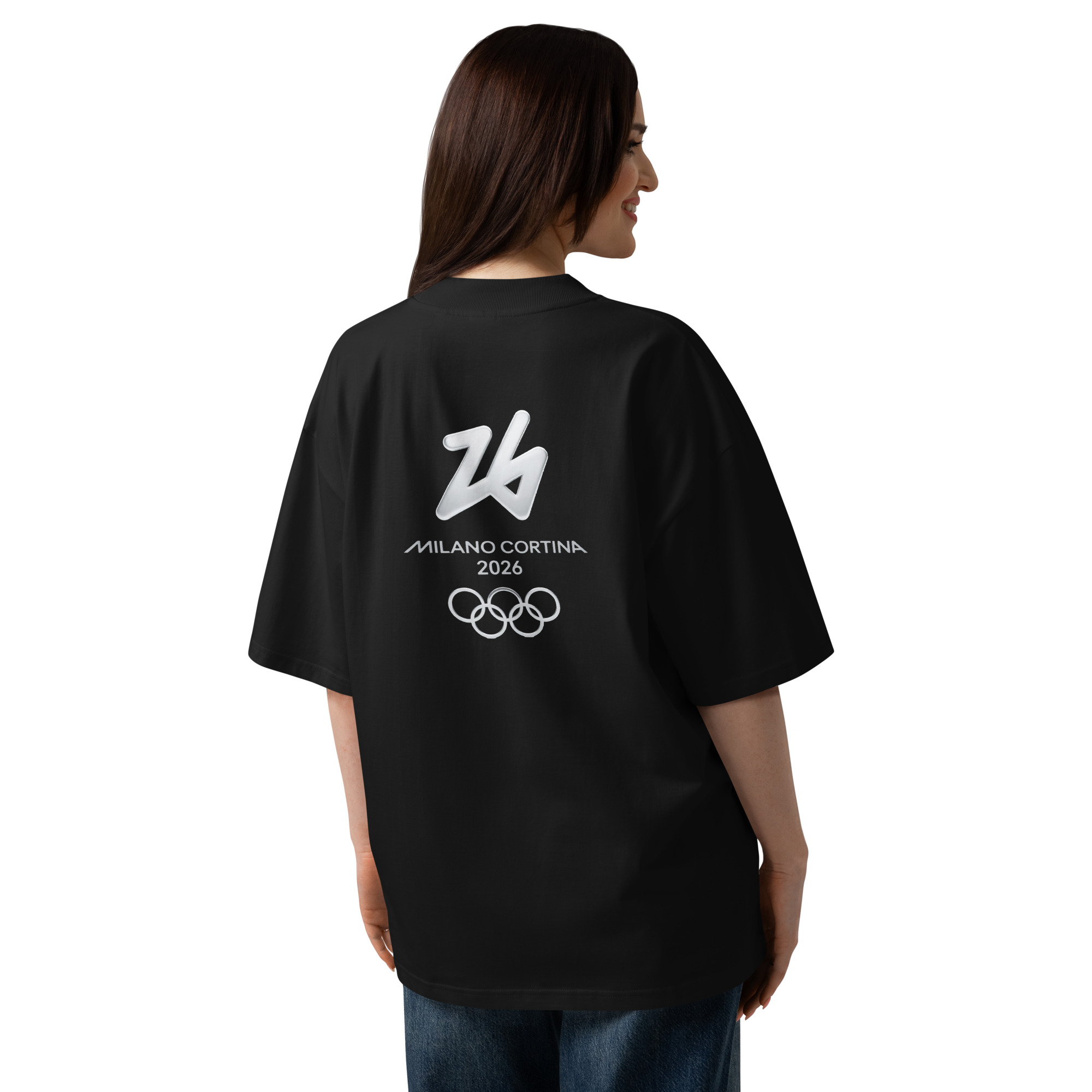 unisex organic oversized high neck t shirt | milano cortina 2026 winter olympics sports energy unisex organic oversized high neck t shirt | milano cortina 2026 winter olympics sports energy