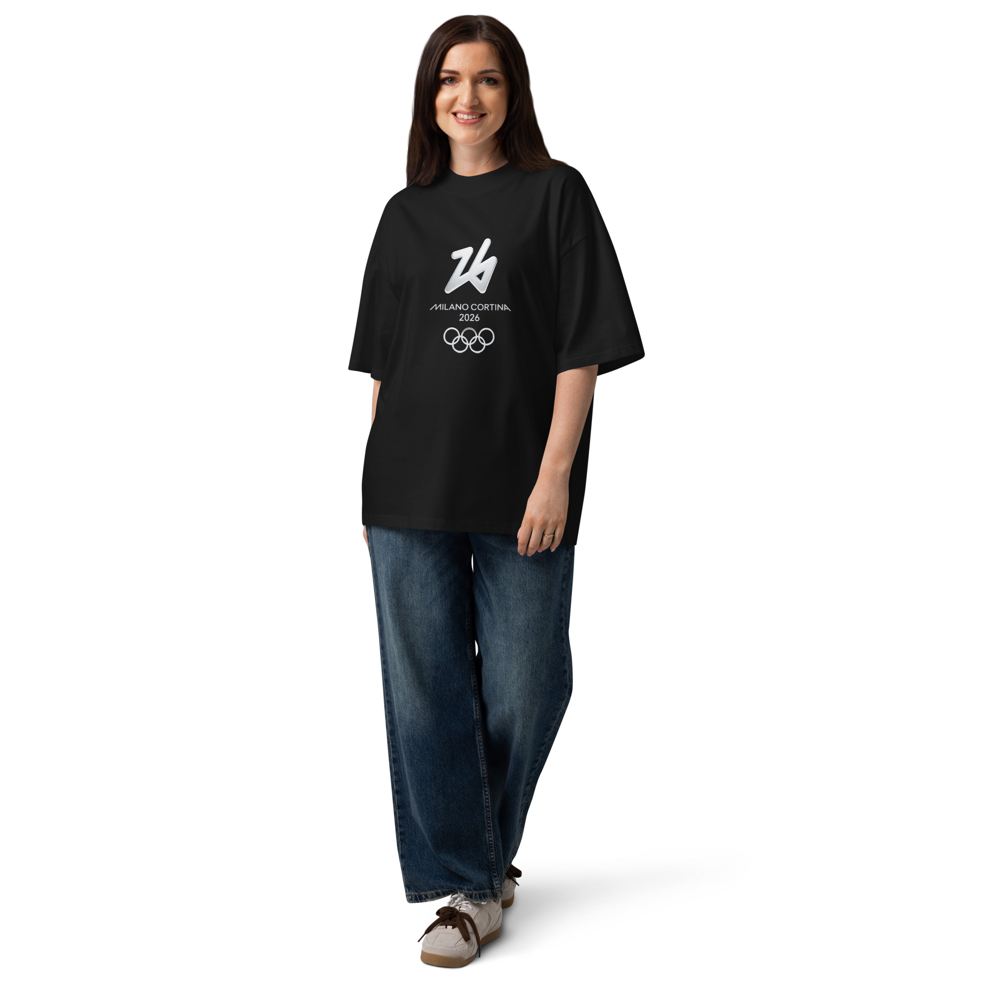 unisex organic oversized high neck t shirt | milano cortina 2026 winter olympics sports energy unisex organic oversized high neck t shirt | milano cortina 2026 winter olympics sports energy