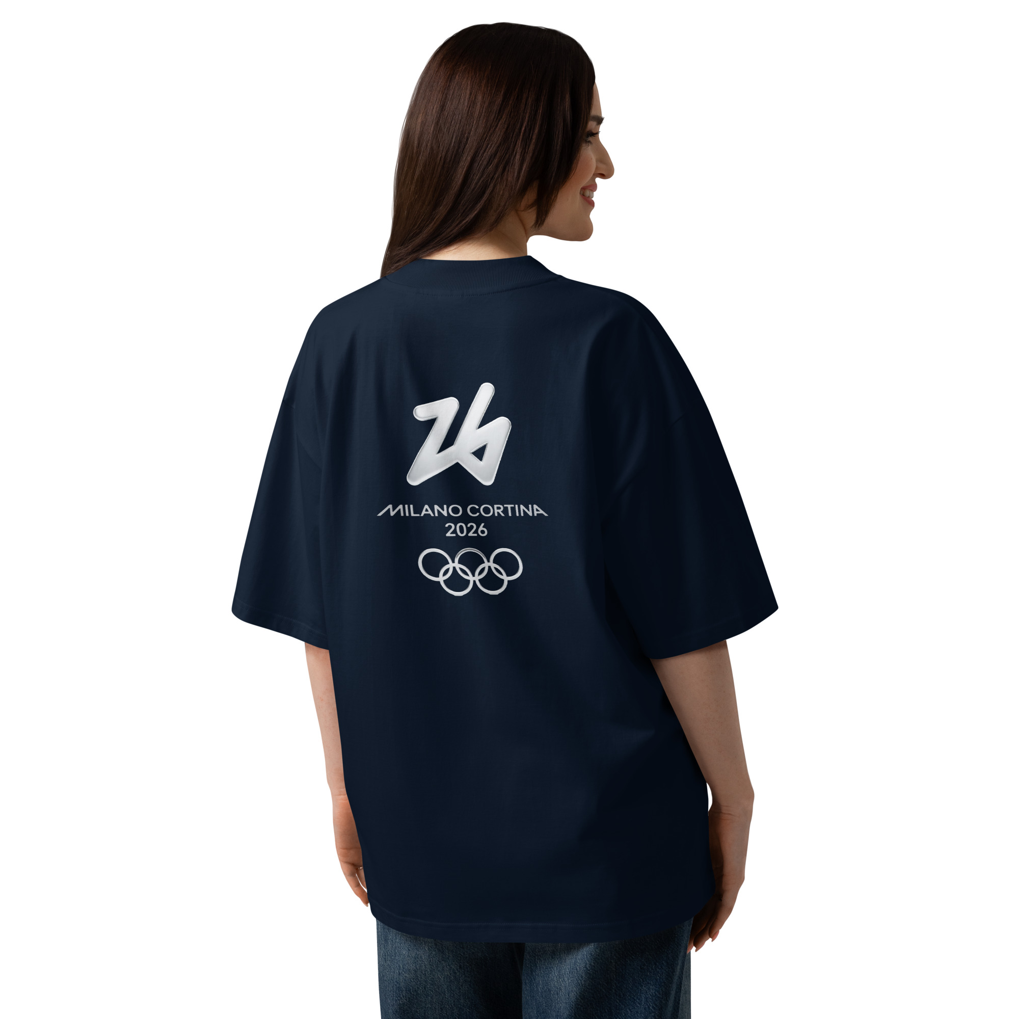unisex organic oversized high neck t shirt | milano cortina 2026 winter olympics sports energy unisex organic oversized high neck t shirt | milano cortina 2026 winter olympics sports energy