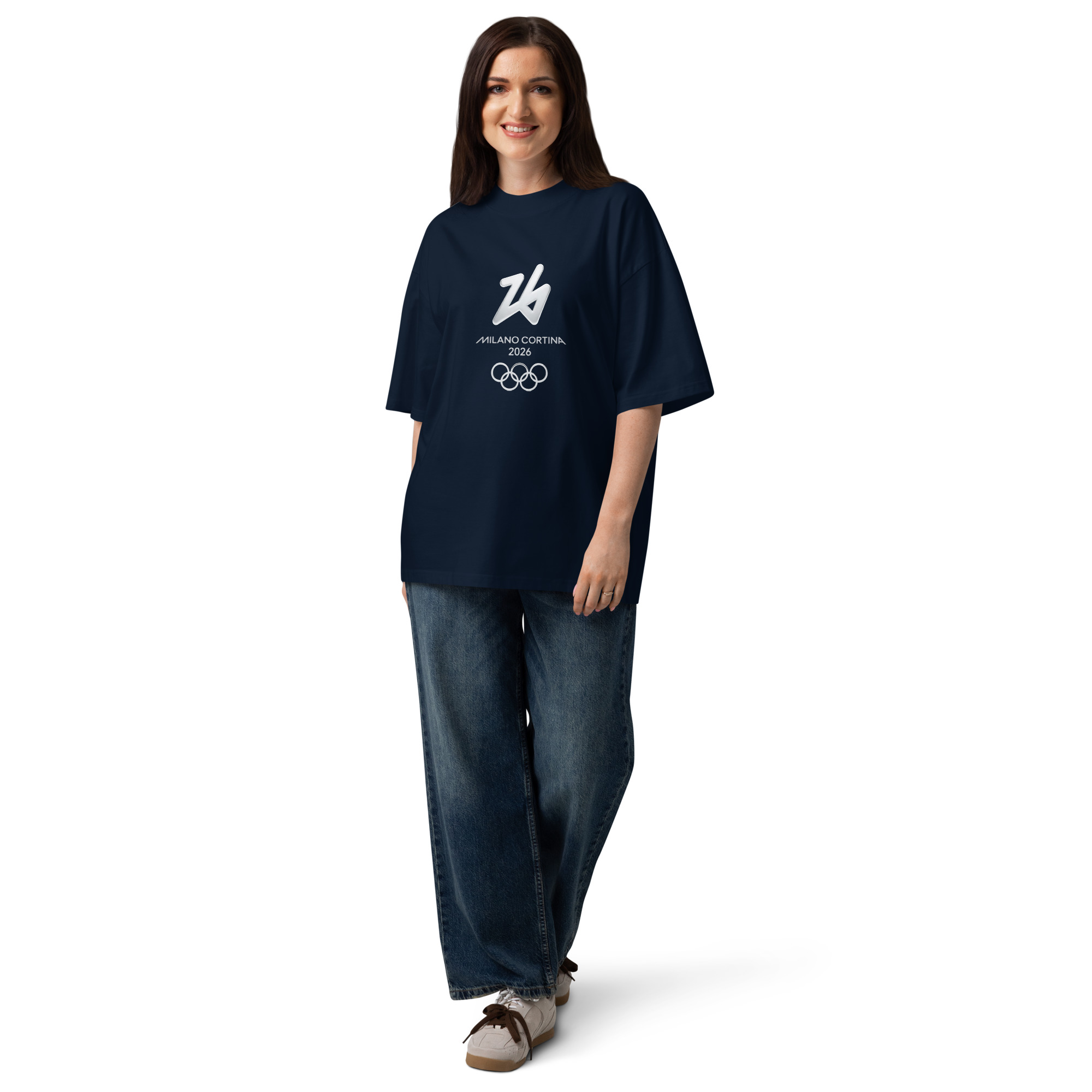 unisex organic oversized high neck t shirt | milano cortina 2026 winter olympics sports energy unisex organic oversized high neck t shirt | milano cortina 2026 winter olympics sports energy