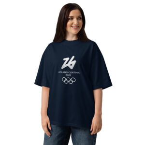 unisex organic oversized high neck t shirt | milano cortina 2026 winter olympics sports energy