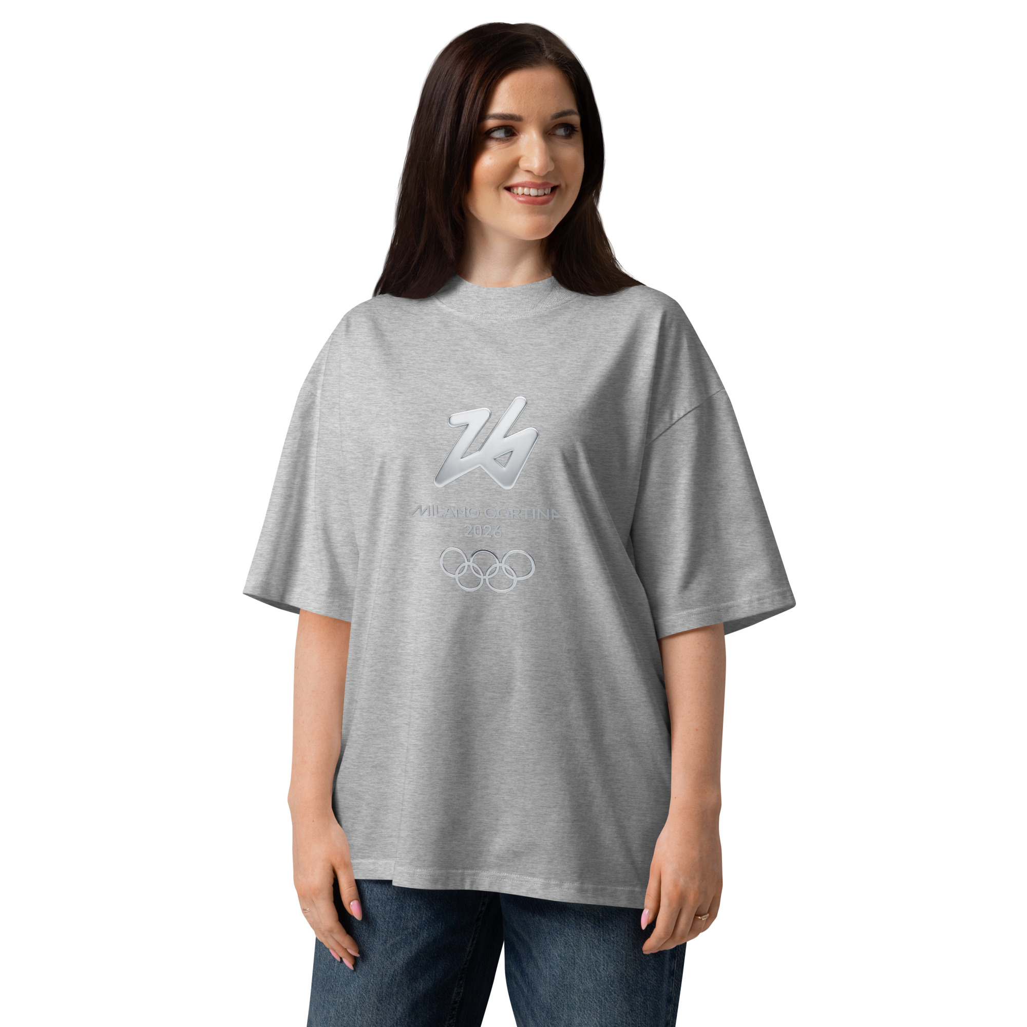unisex organic oversized high neck t shirt | milano cortina 2026 winter olympics sports energy unisex organic oversized high neck t shirt | milano cortina 2026 winter olympics sports energy