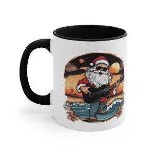 santa claus playing guitar at a tropical sunset no 000226 accent ceramic mug australia.jpg