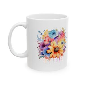 vibrant watercolor bouquet with colorful flowers and paint splashes no 000276 ceramic mug united states.jpg