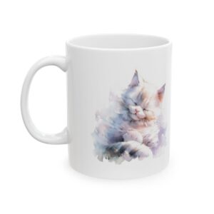 sleeping long haired cat in soft watercolor no 000574 ceramic mug united states.jpg