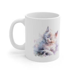 sleeping long haired cat in soft watercolor no 000574 white ceramic mug united kingdom.jpg
