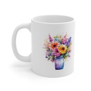 vibrant watercolor bouquet in a blue vase no 000283 white ceramic mug united kingdom.jpg